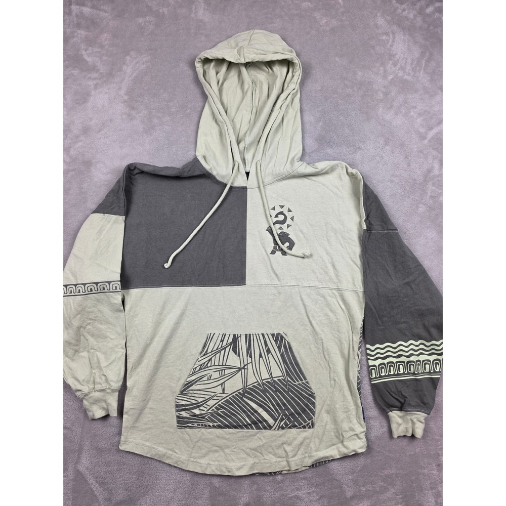 Disney Spirit Jersey Hoodie Mens S Gray Green Moana Wayfinder Colorblock Maui